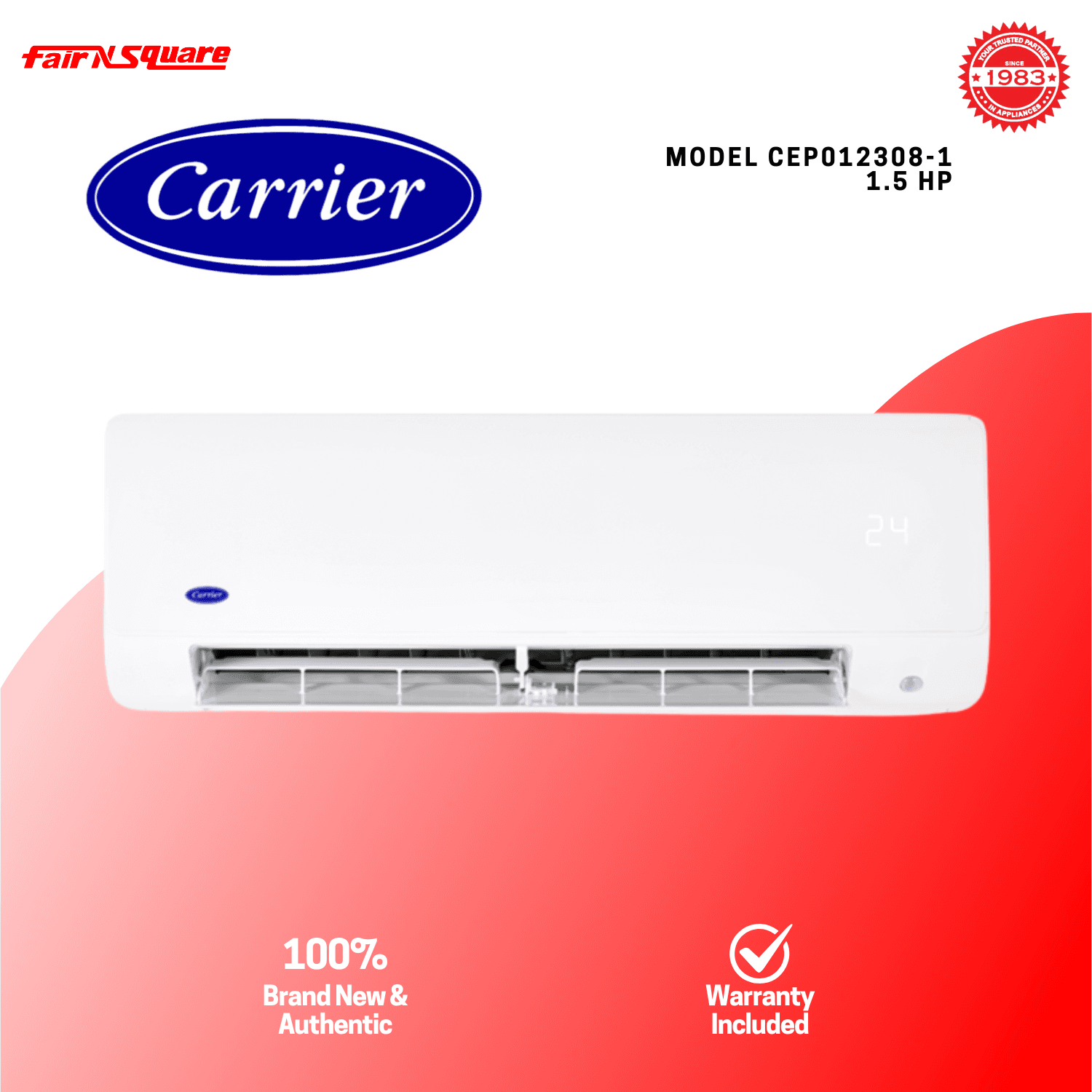 Carrier Split Wall Mounted Aircon Inverter Aura 1.5HP (CEP012308-1)